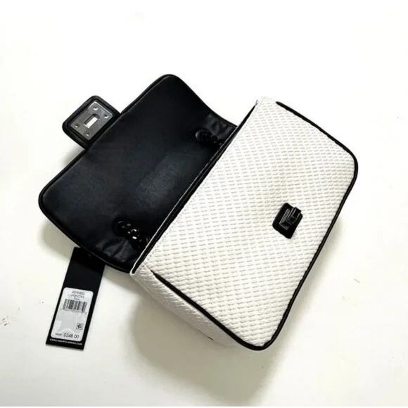 Karl Lagerfeld Purse Paris Agyness Chic Shoulder Bag Purse White Black NWT $650 - Picture 4 of 9